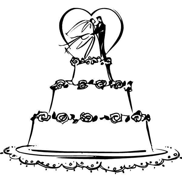 1743 Wedding Cake free clipart.