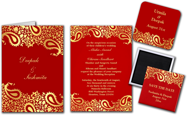 Wedding Cards and Gifts: Paisleys Elegant Indian Wedding.