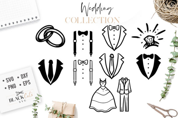 Wedding clipart collection SVG.