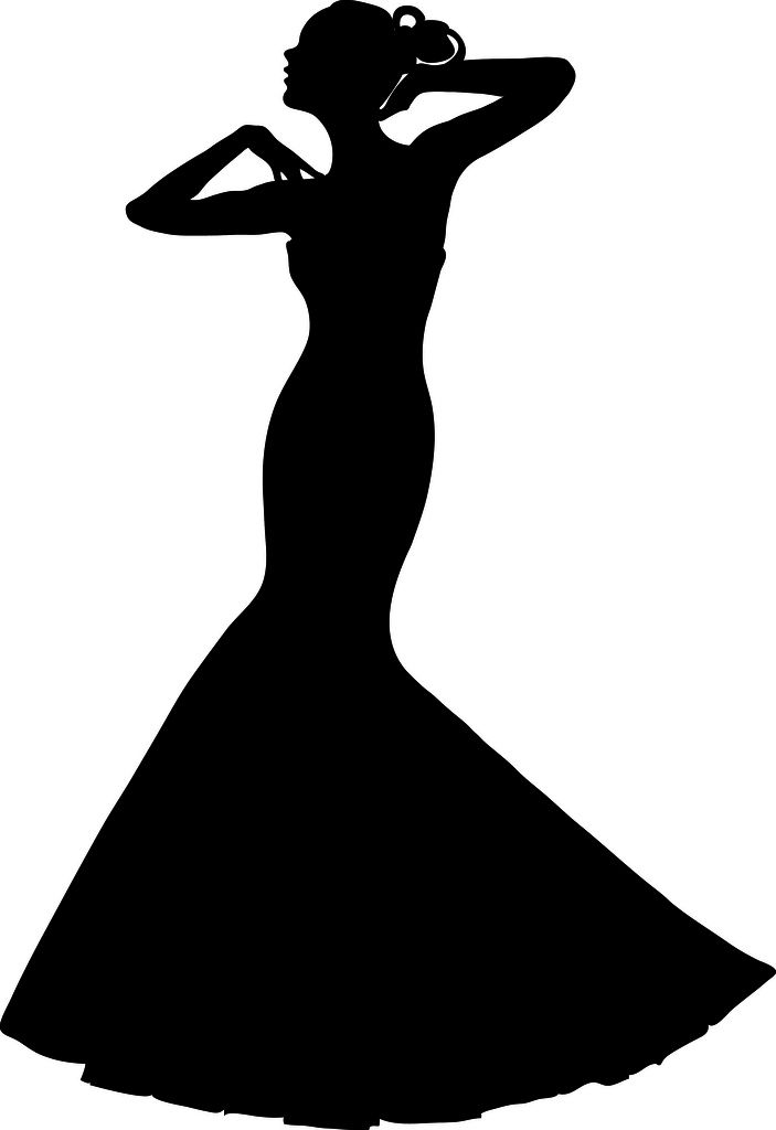 Clip Art Illustration of a Spring Bride in a Strapless Gown.