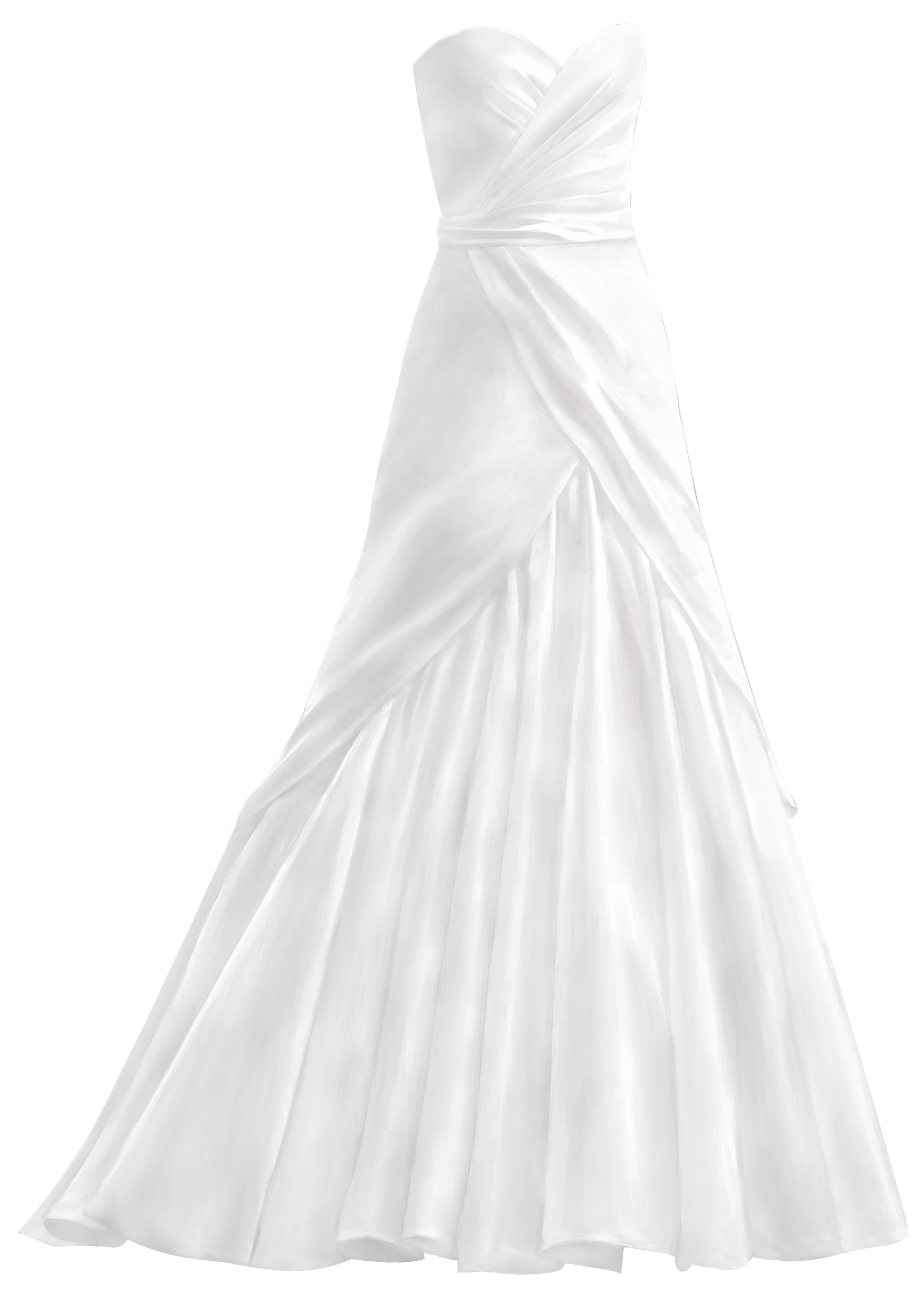 White Wedding Dress PNG Clip Art.