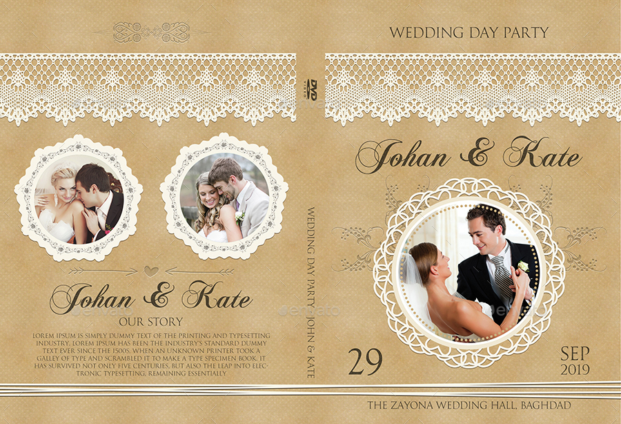 Wedding DVD Cover and DVD Label Template Vol.6.