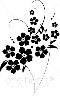 Free Clip Art Black and White Flowers.