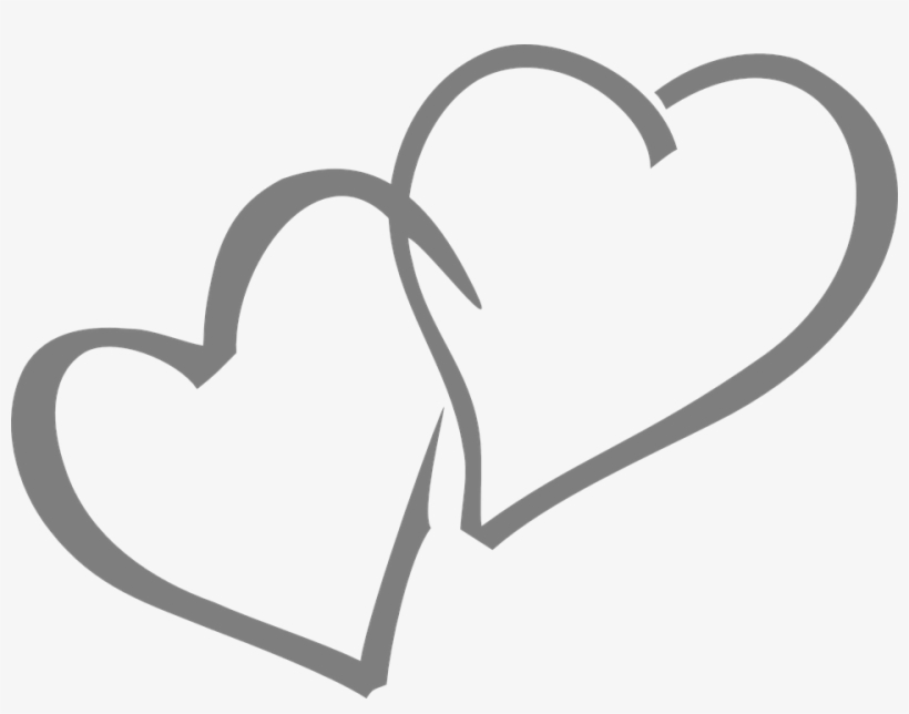 Double Heart Clipart Black And White.