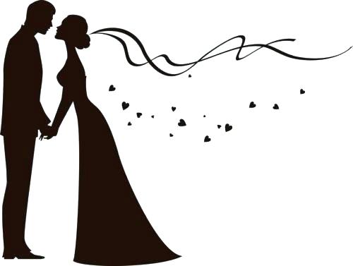wedding party silhouette template.