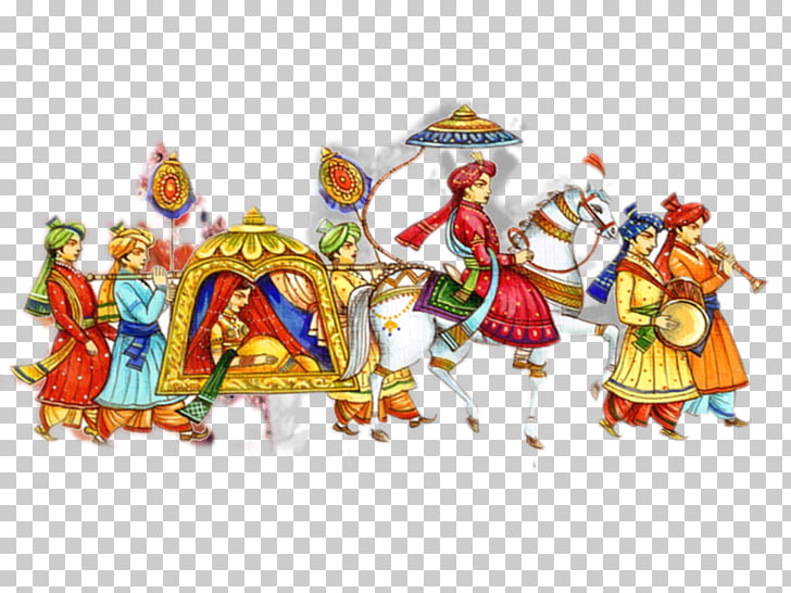 Weddings in India , wedding, woman on horse illustration PNG.
