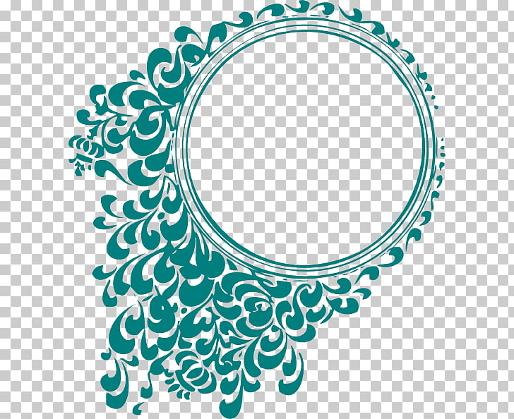 Graphic design , Wedding Free, round green border decor.