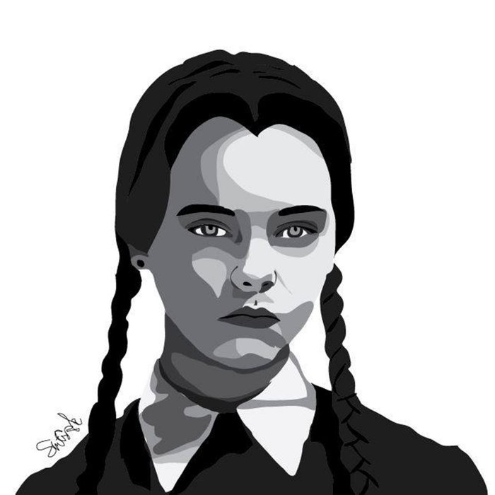 Wednesday Addams Cartoon Wallpaper