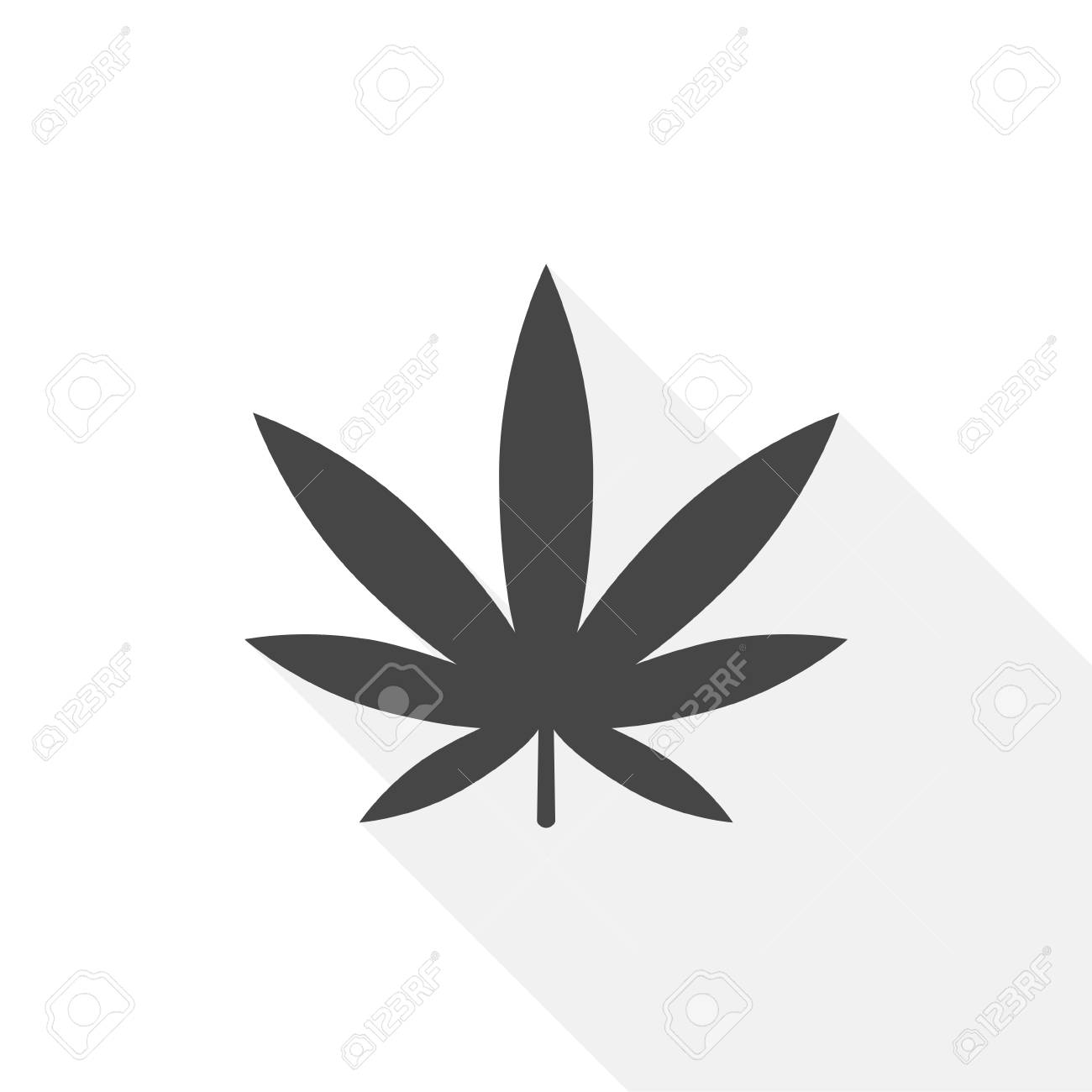 Marijuana leaf icon with long shadow.