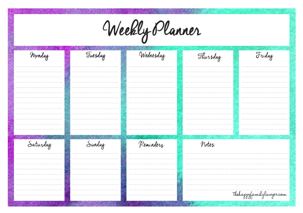 Download your free Weekly Planners now.