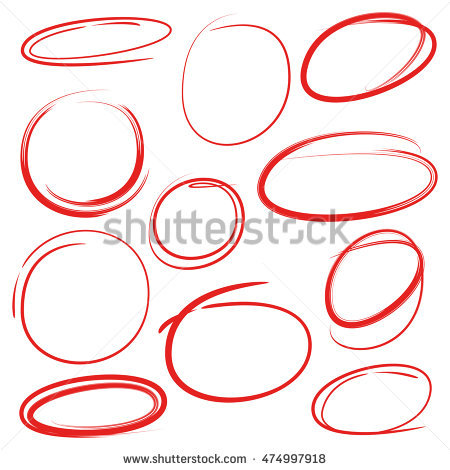 Highlight Circle Red Circle Marker Set Stock.