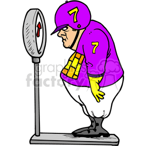 Jockey weigh.