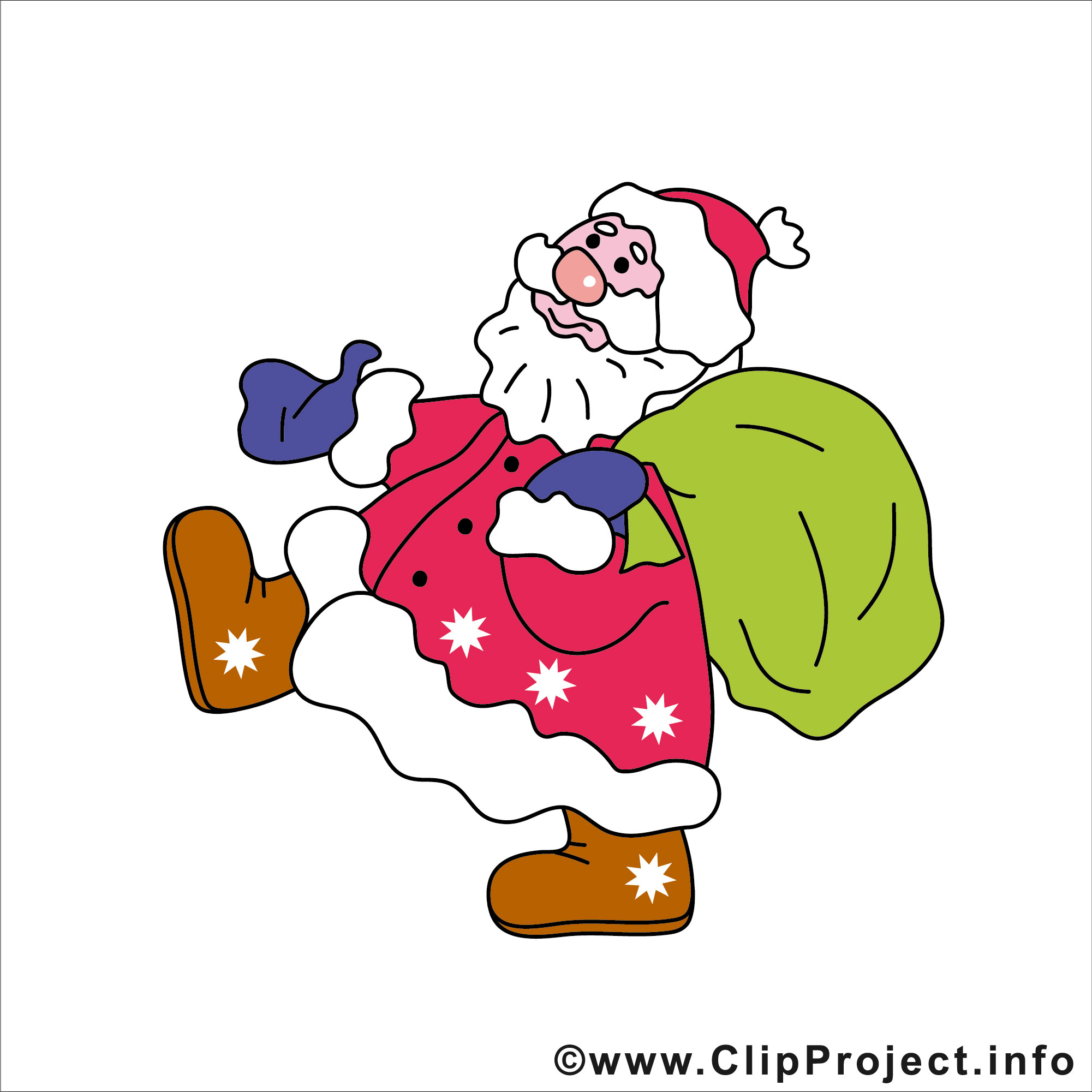Weihnachtsmann mit Geschenken Clip Art free.