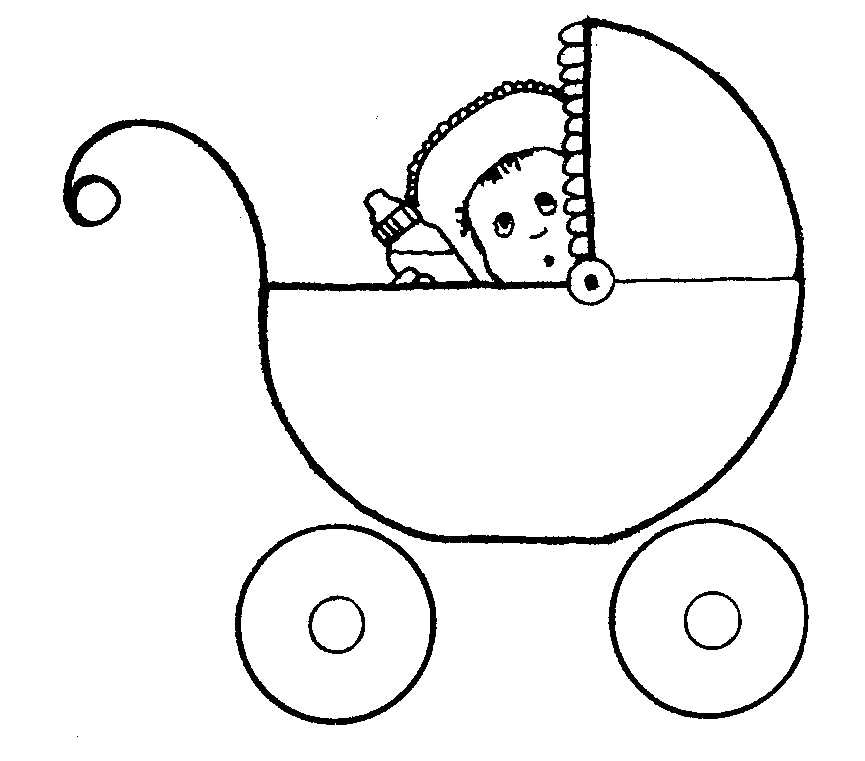 awesome baby girl clipart black and white hd Baby In Buggy.