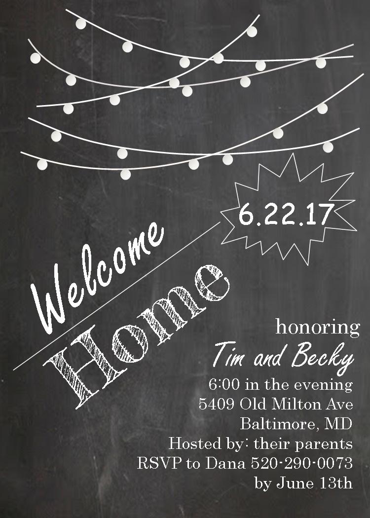 Coming Home Party invitations NEW selections Summer 2019.