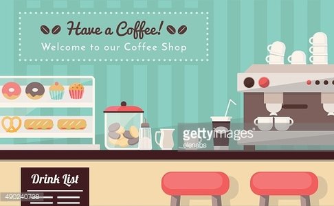 Welcome to the coffee shop Clipart Image.