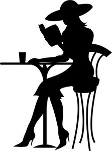 Reading Clipart Image: Silhouette of a Classy, Well.