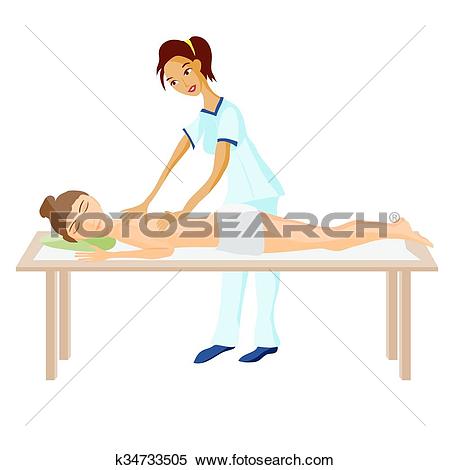 Clipart of vector illustration of woman pampering herself by.