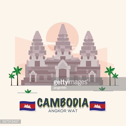 Angkor Kambodscha Wahrzeichen Weltwunder premium clipart.