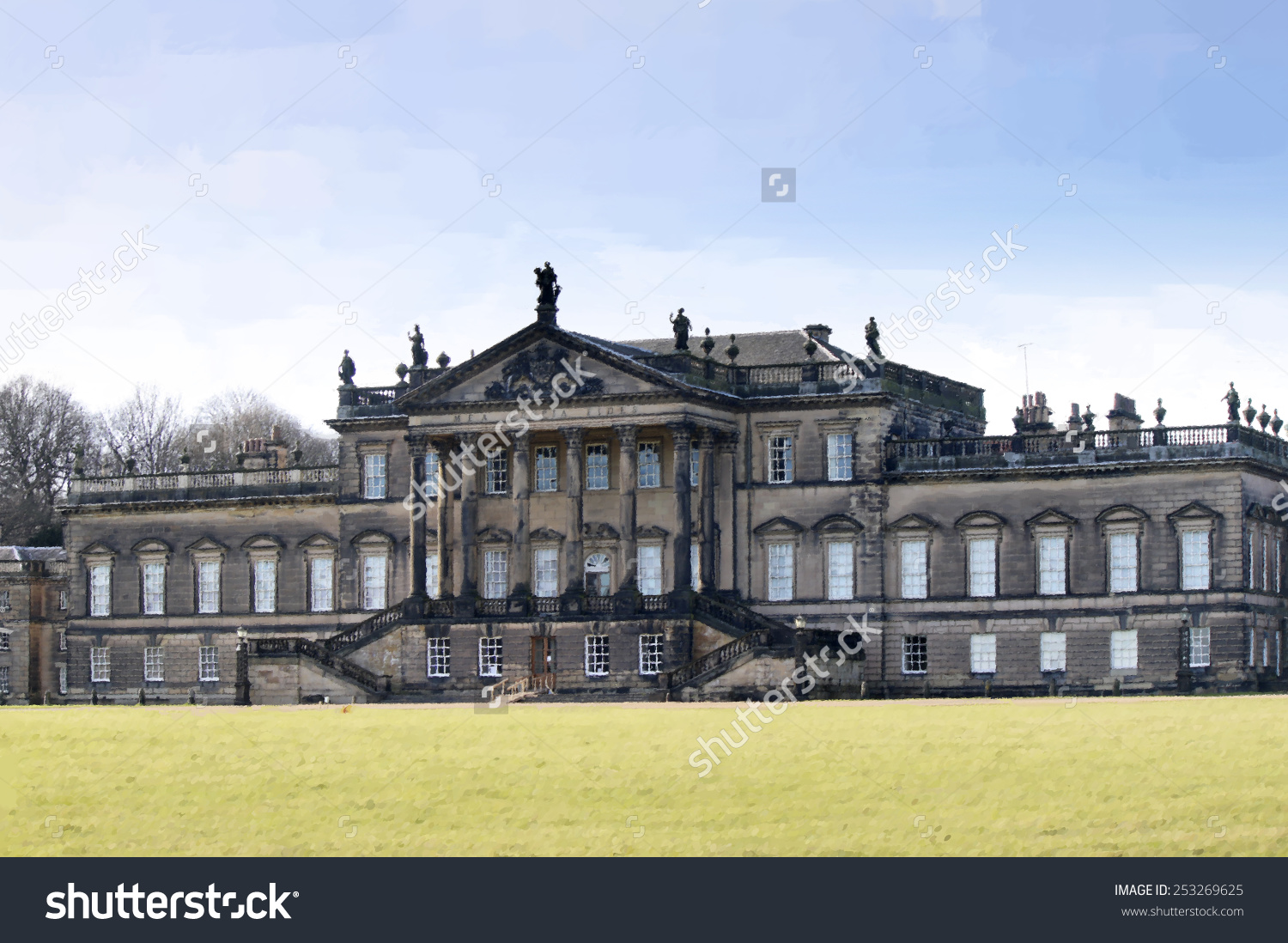 Digital Painting Of Wentworth Woodhouse Country House, A Grade 1.