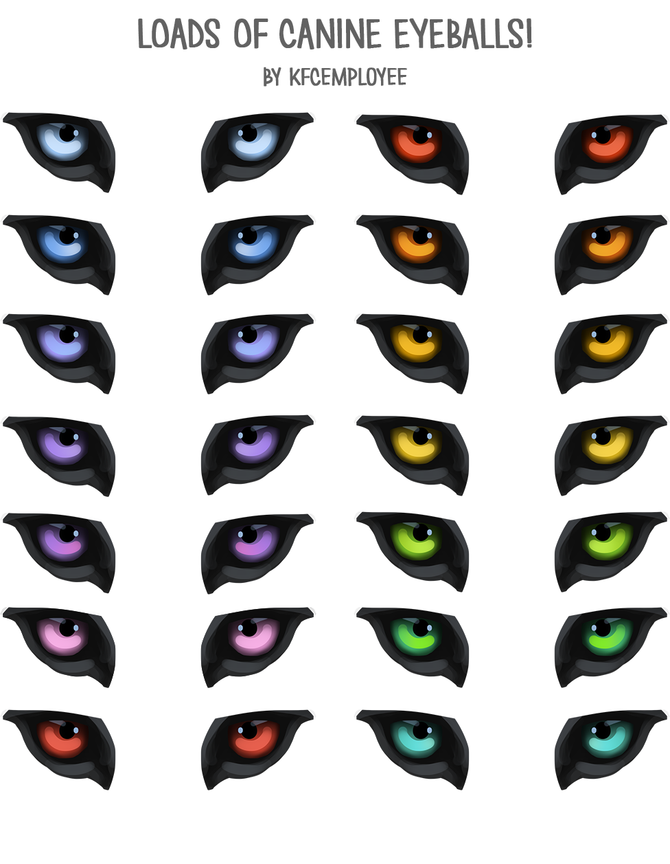 FREE Canine or wolf eyes PNG and PSD! by KFCemployee on DeviantArt.