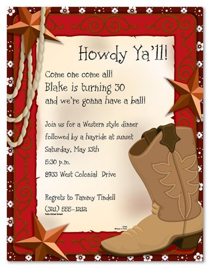 Free Cowgirl Invitation Template 5