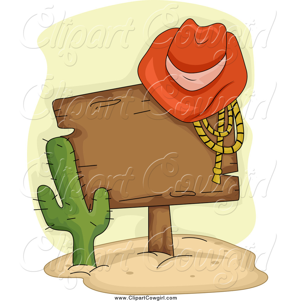 Western Wooden Sign Clipart.