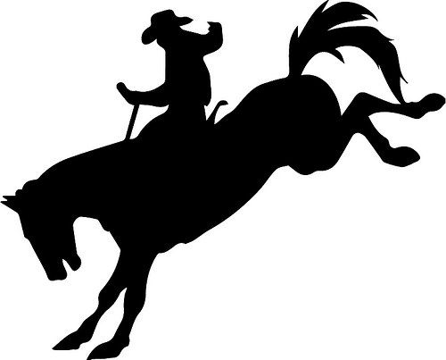 FREE SVG cowboy and bucking bronco horse.