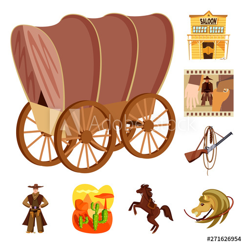 Vector illustration of wild and west icon. Set of wild and.