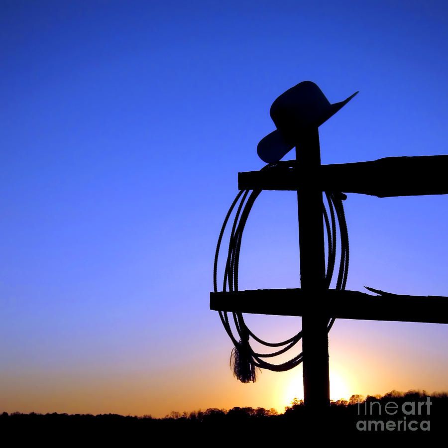 Western Sunset Silhouette.