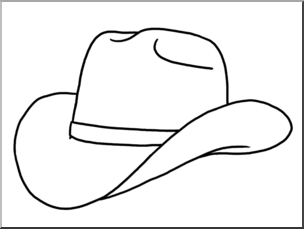 Clip Art: Western Theme: Cowboy Hat B&W I abcteach.com.