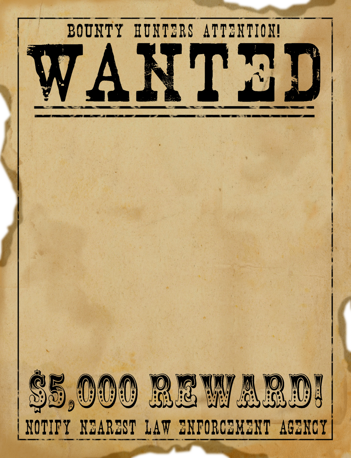 Western Wanted Sign Clipart.