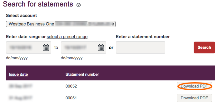 How to get Westpac PDF bank statements for your bookkeeper.