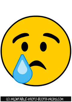 Free Printable Crying Emoji Photo Booth Prop.
