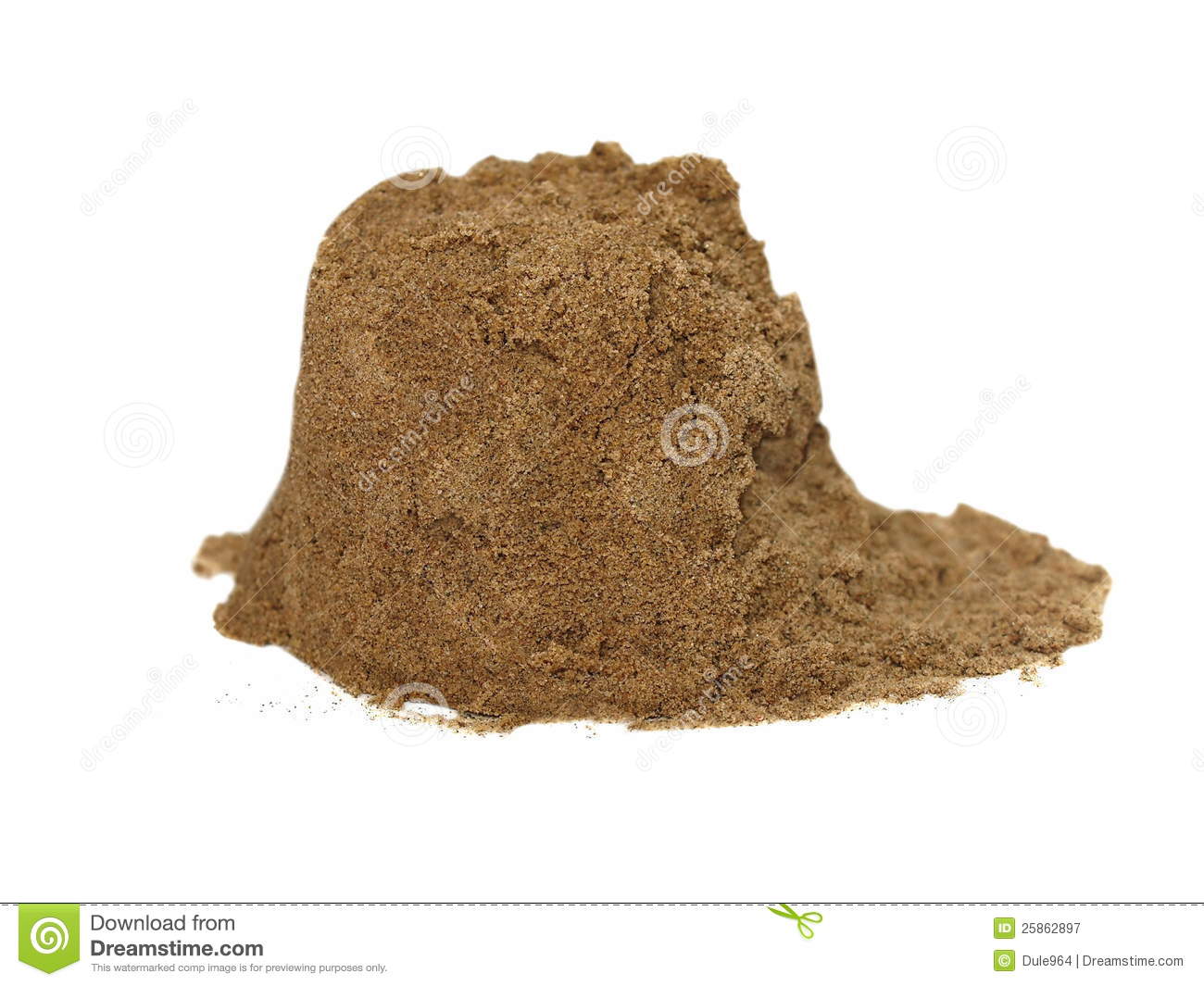 Pile Of Wet Sand Isolated On White Royalty Free Stock Photography.