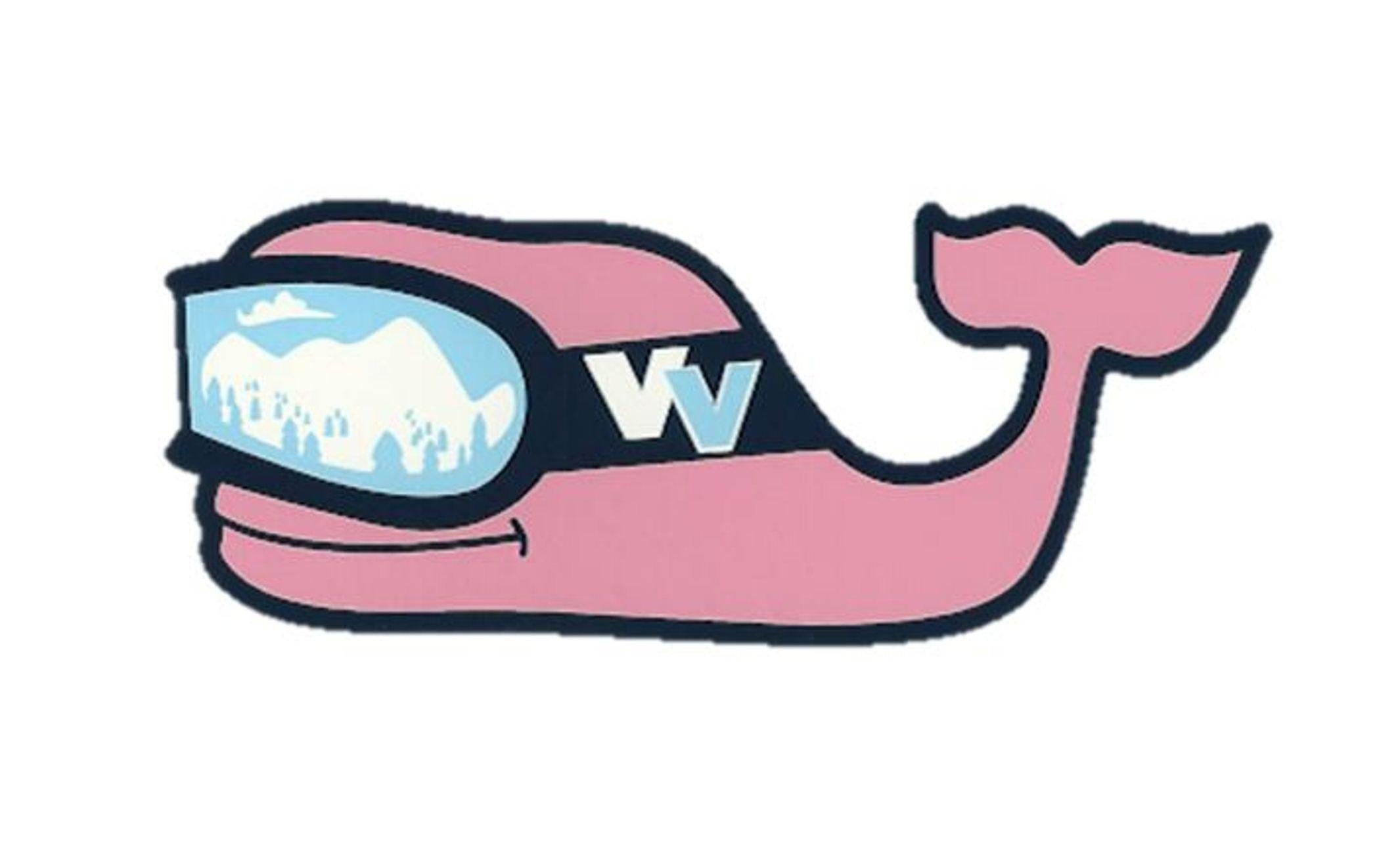 Vineyard Vines Ski Whale Vinyl Sticker Decal.