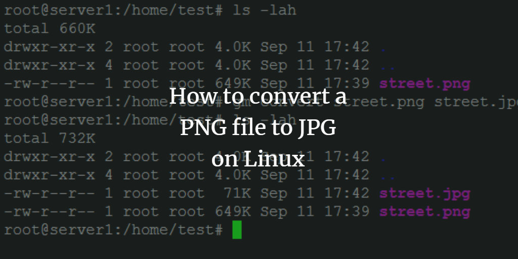 How to convert a PNG file to JPG on Linux.