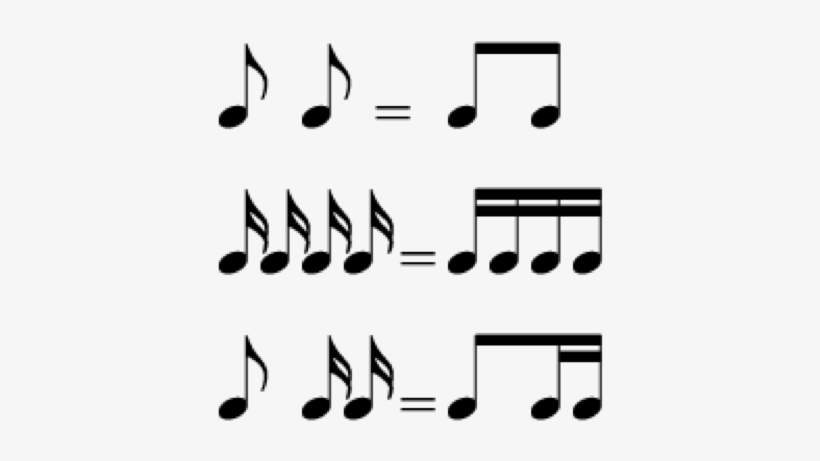 One Beam Is Used For Eighth Notes.