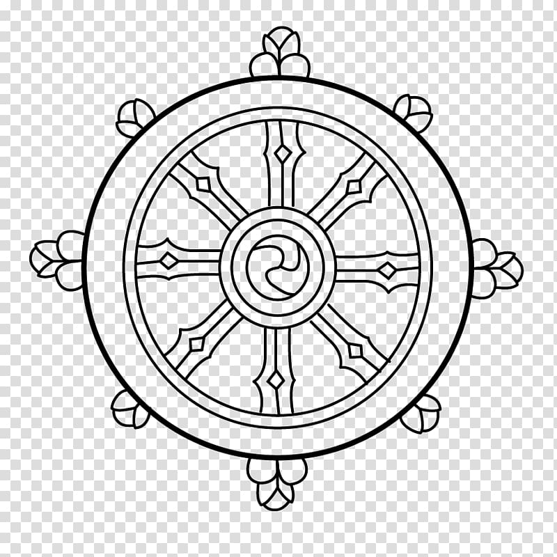Brown ship\'s wheel illustration, Dharmachakra Buddhism Noble.