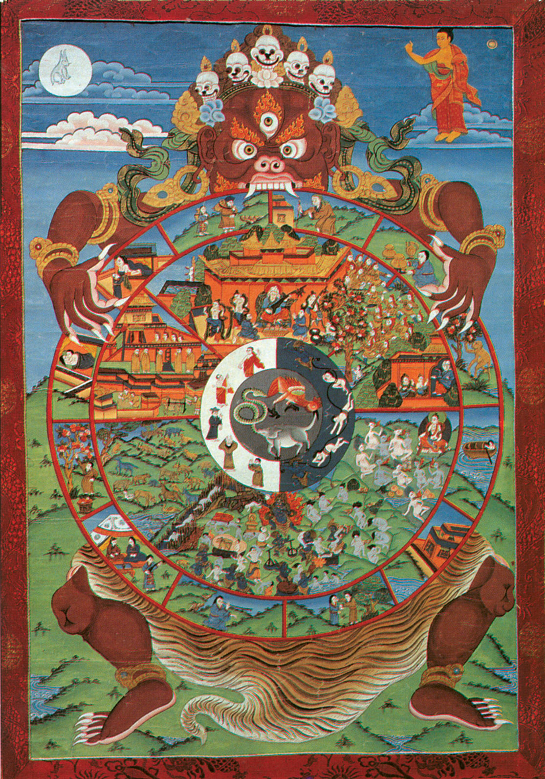 Hindu Wheel of Life Clip Art.