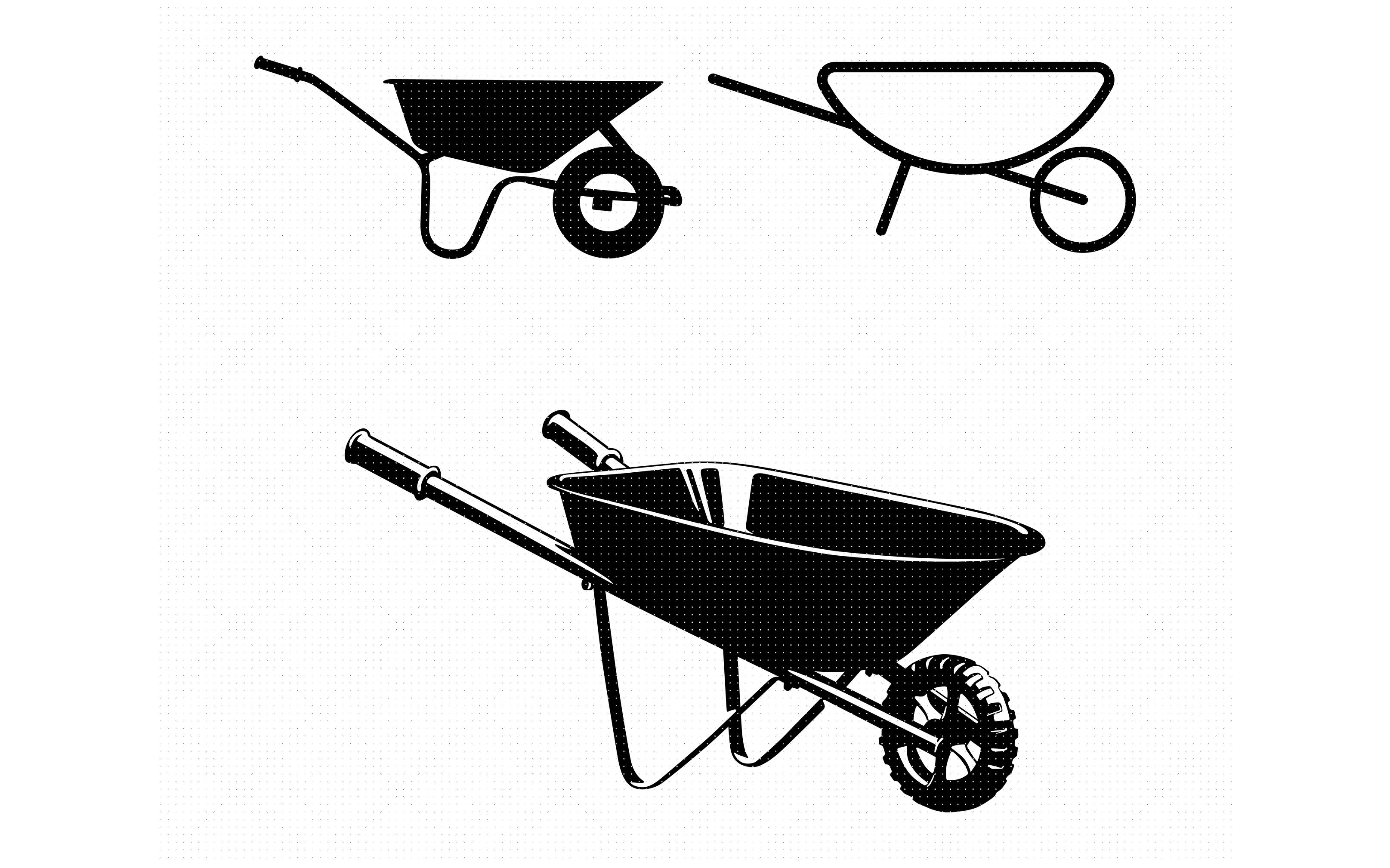 wheelbarrow svg, dxf, png, eps, cricut, silhouette, cut file.