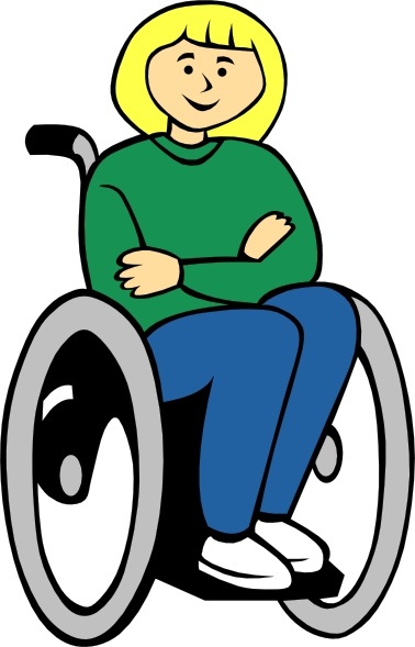 Girl In Wheelchair clip art Free vector in Open office.