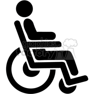 black and white wheelchair symbol clipart. Royalty.