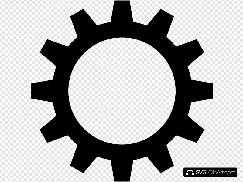 Yellow Cog Wheel Clip art, Icon and SVG.