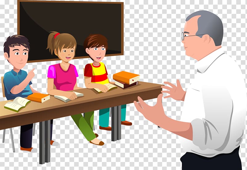 Man teaching children in classroom illustration, Student.