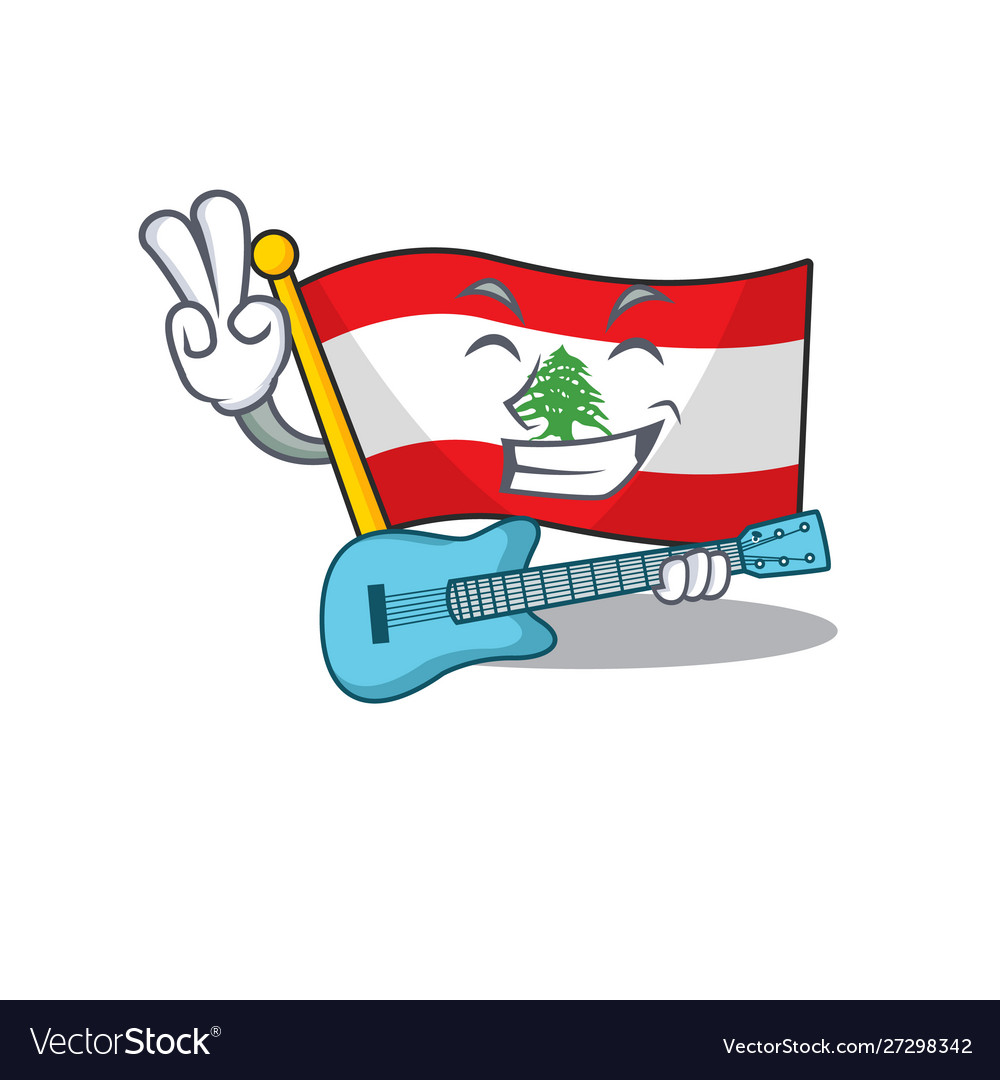 With guitar flag lebanon stored in cartoon drawer.