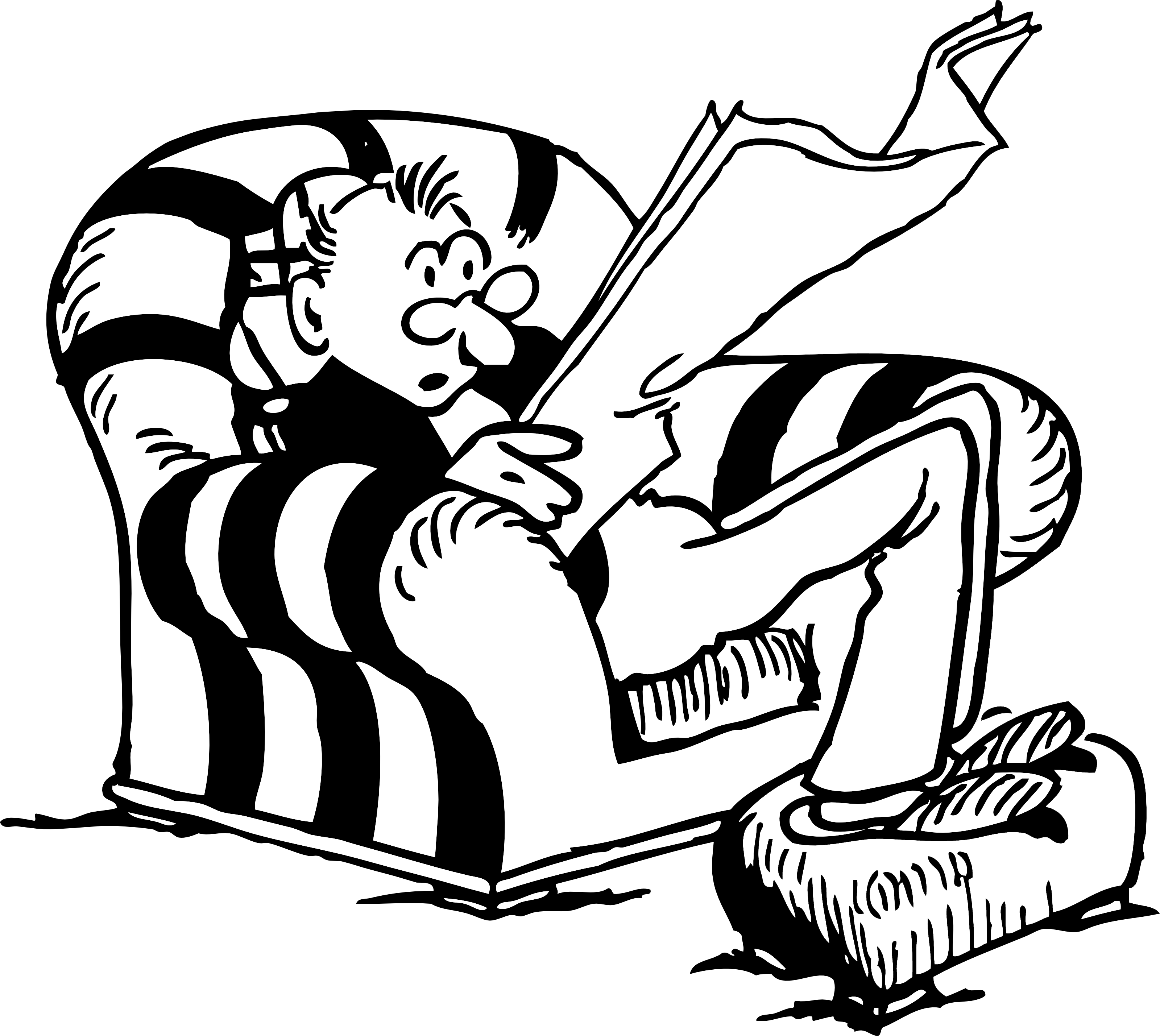 Free Retro Clipart Illustration Of A Man Sitting On Chair While.