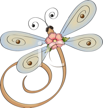 Whimsical Dragonfly Clipart.