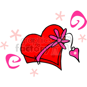 A Whimsical Heart with Stars Dots and Swirls clipart. Royalty.
