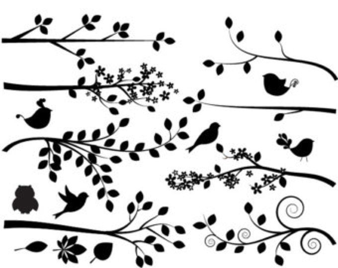 Branches Clip Art, fall branches clipart, tree branches.